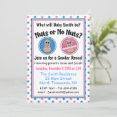 Noten of Geen Noten geslacht onthullen uitnodiging (Staand voorkant)