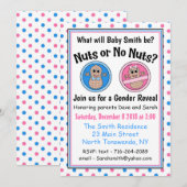 Noten of Geen Noten geslacht onthullen uitnodiging (Voorkant / Achterkant)