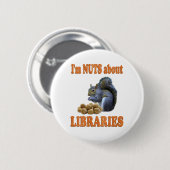 Noten over bibliotheken ronde button 5,7 cm (Voorkant /achterkant)