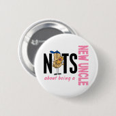Noten over een nieuwe oom 1 roze zijn ronde button 5,7 cm (Voorkant /achterkant)