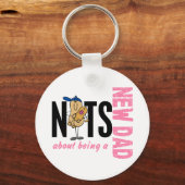 Noten over een nieuwe vader 1 (roze) sleutelhanger (Voorkant)