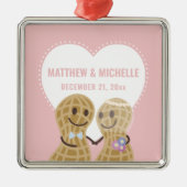 Noten over elkaar eerste Kerstmis samen Metalen Ornament (Voorkant)