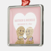 Noten over elkaar eerste Kerstmis samen Metalen Ornament (Links)