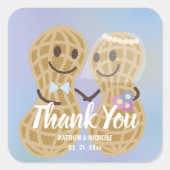 Noten over elkaar elegante bruiloft vierkante sticker (Voorkant)