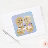 Noten over elkaar elegante bruiloft vierkante sticker (Envelop)