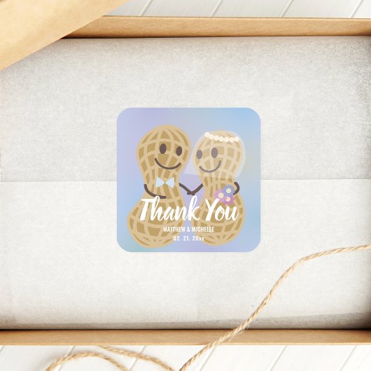 Noten over elkaar elegante bruiloft vierkante sticker