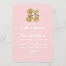 Noten over elkaar elegante roze bruiloft kaart