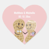 Noten over elkaar elegante roze weddenschap hart sticker (Voorkant)