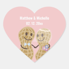 Noten over elkaar elegante roze weddenschap hart sticker