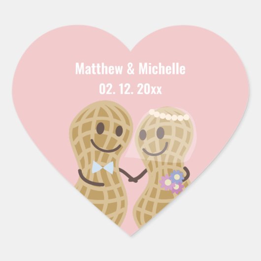Noten over elkaar elegante roze weddenschap hart sticker (Voorkant)