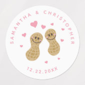 Noten over elkaar elegante roze weddenschappen labels (Design 1)