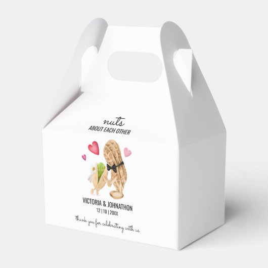Noten over elkaar | Weddenschap Treat Favor Box Bedankdoosjes (Voorkant Zijde)