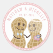 Noten over elkaars jute weddenschap ronde sticker (Voorkant)