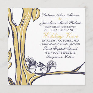 Noten over je eekhoorns huwelijksuitnodiging kaart