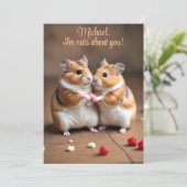 Noten over je hamster paar Valentijnsdag Kaart (Staand voorkant)