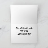 NOTEN OVER JE OP ONZE *25E BRUILOFT JUBILEUM* KAART (Binnen)