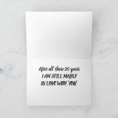 NOTEN OVER JE OP ONZE *25E BRUILOFT JUBILEUM* KAART (Binnen)