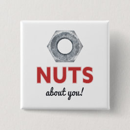 Noten over je Valentijnsdag met bout Vierkante Button 5,1 Cm