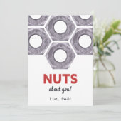 'Noten over jou' Valentijnsdag metallic bouten Kaart (Staand voorkant)