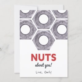 'Noten over jou' Valentijnsdag metallic bouten Kaart