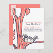 Noten over jullie eekhoorns sparen de datum aankondigingskaart (Voorkant / Achterkant)