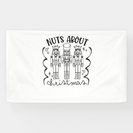 Noten Over Kerst Grappige Kerst Notenkraker Spandoek (Horizontaal)
