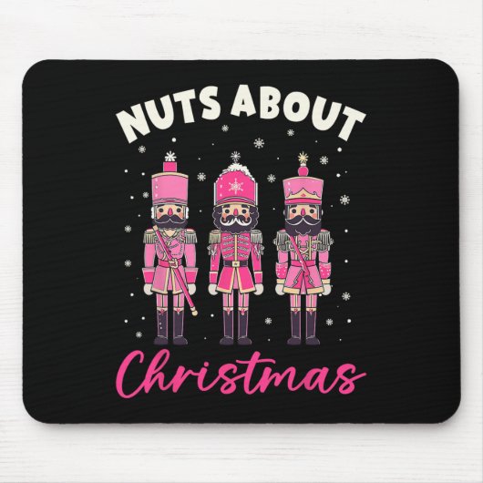 Noten Over Kerst Roze Notenkraker Kerst Squ Muismat (Voorkant)
