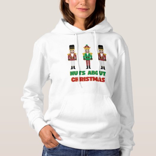 Noten over Kerstmis Hoodie Notenkraker Feestelijk (Voorkant)