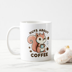 Noten over koffie Grappige Kawaii Eekhoorn Koffiemok