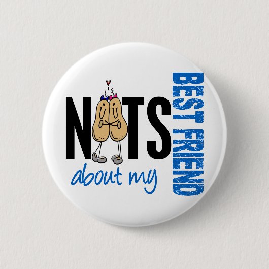Noten over Mijn beste vriend 1 Blauw Ronde Button 5,7 Cm (Voorkant)