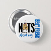 Noten over Mijn beste vriend 1 Blauw Ronde Button 5,7 Cm (Voorkant /achterkant)