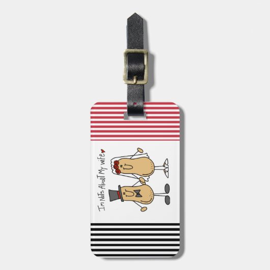 Noten over mijn vrouw T-shirts en cadeautjes Bagagelabel (Voorkant verticaal)