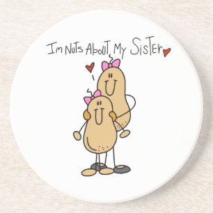 Noten over mijn zus T-shirts en cadeaus Zandsteen Onderzetter