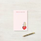 Noten over u aangepaste gepersonaliseerde Valentij Post-it® Notes (Op bureau)