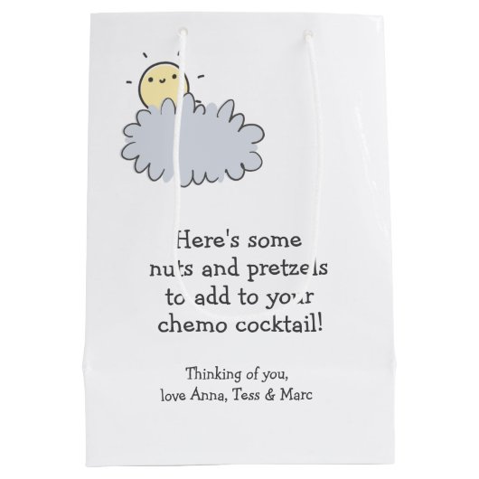 Noten & Pretzels Chemo Cocktail - Funny Chemo Care Medium Cadeauzakje (Achterkant)