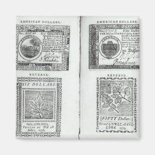 Noten van de continentale valuta magneet