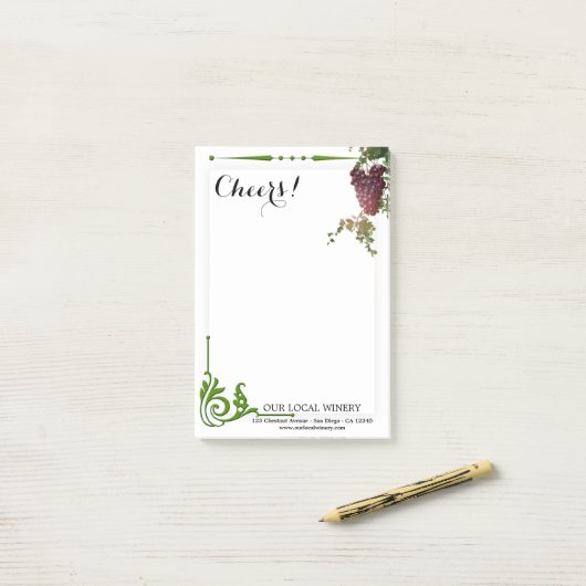 Noten van wijngaarden post-it® notes (Op bureau)