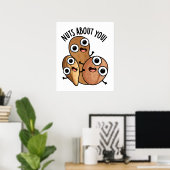 Noten Verliefd Op Jou Grappige Noten Woorden Poster (Thuiskantoor)