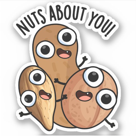 Noten Verliefd Op Jou Grappige Noten Woordspelinge Sticker (Voorkant)