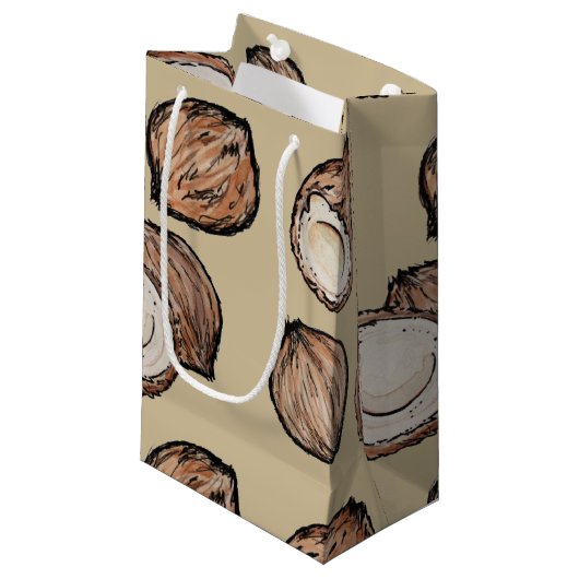 Noten voor kokospatroon klein cadeauzakje (Voorkant Gekanteld)