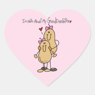Noten voor mijn kleindochter T-shirts en cadeaus Hart Sticker