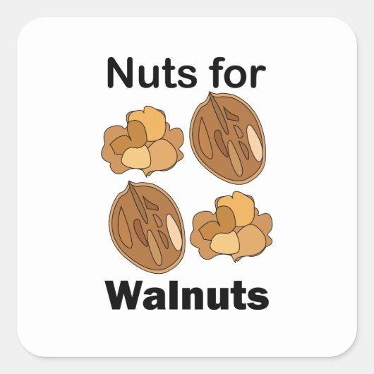 Noten Voor Walnoten Grappig Vierkante Sticker (Voorkant)