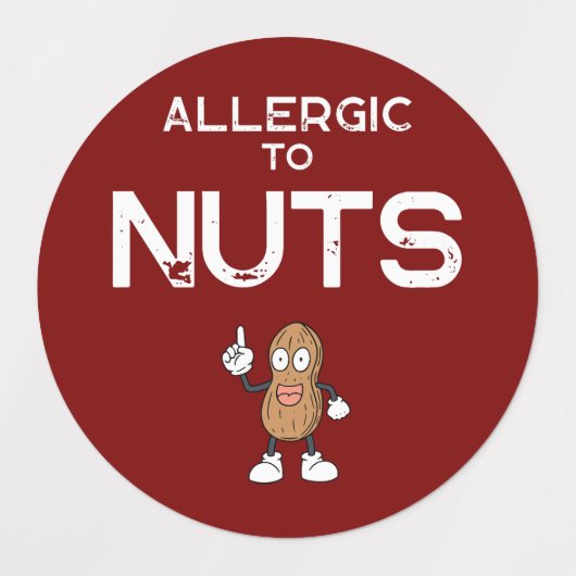 Notenallergie Kleurrijke Waterdichte Ronde Sticker (Design 2)