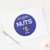 Notenallergie ronde Sticker (Envelop)