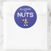 Notenallergie ronde Sticker (Tas)