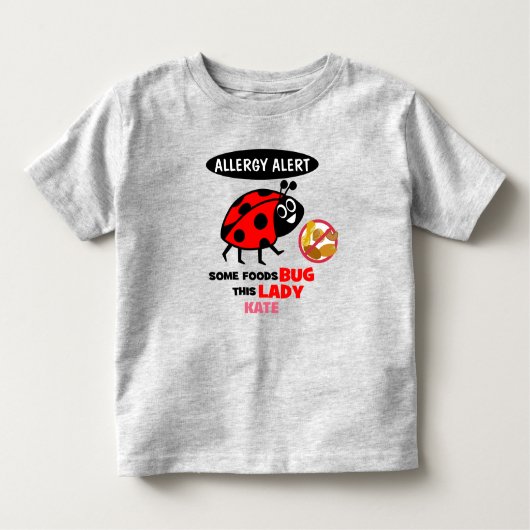 Notenallergie Waarschuwings Ladybug T-shirt (Voorkant)