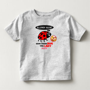 Notenallergie Waarschuwingsladylbug-shirt Kinder Shirts