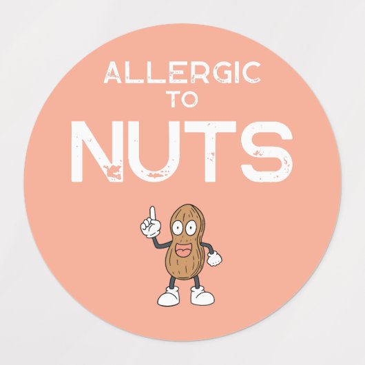 Notenallergie Waterdichte Kleurrijke Sticker (Design 1)