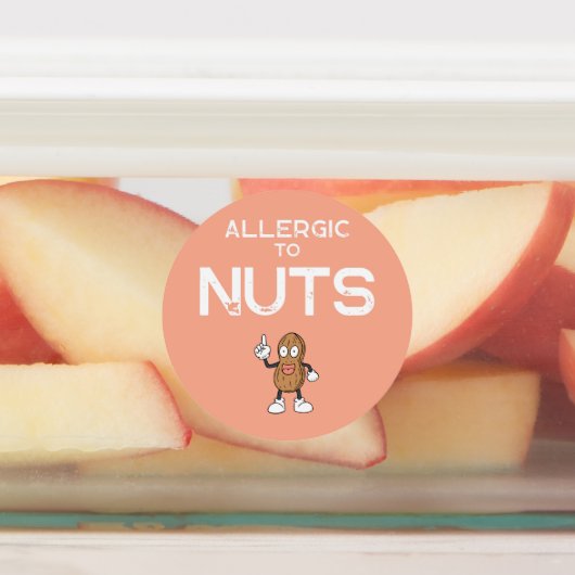Notenallergie Waterdichte Kleurrijke Sticker (Aangebracht)