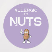 Notenallergie Waterdichte Kleurrijke Sticker (Design 2)